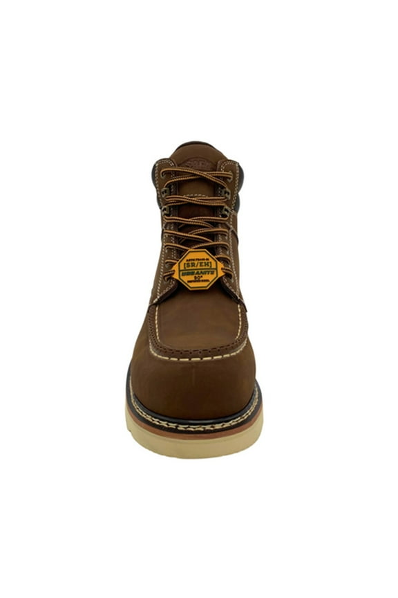 Hypard Men's Apex 6" Sr Moc-Toe Leather Work Boot Brown In Size 12 Wide