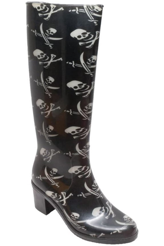 Shaboom Women 16" Fashion Rain Boot Black in Size 10 M