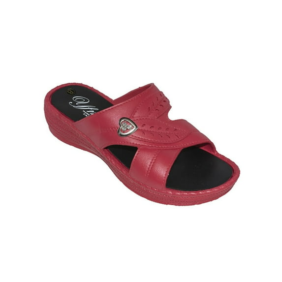 Hypard YFM Women's Low Heel Slip On Sandal Red in Size 6 M