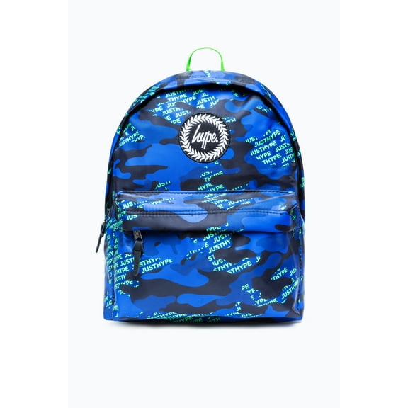 Hype Green & Navy Logo Camo Backpack