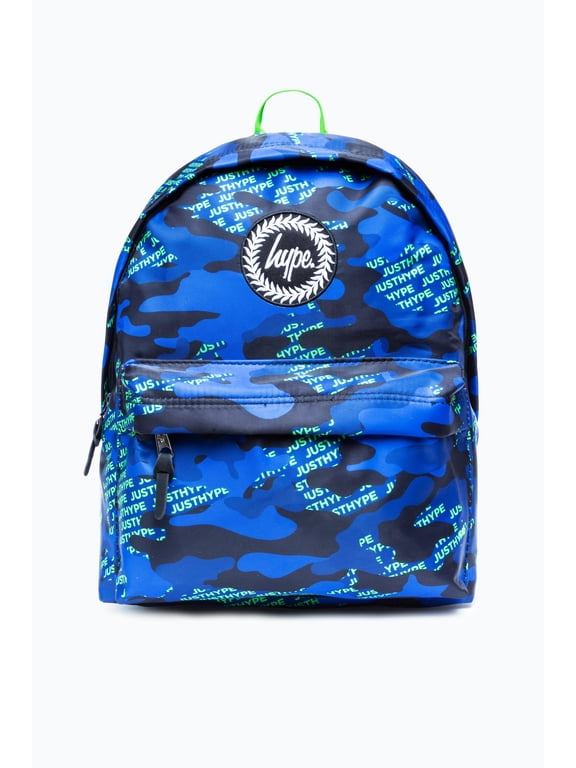 Green & Navy Logo Camo Backpack