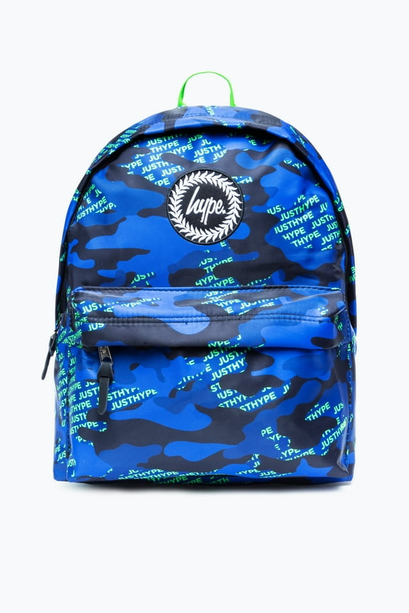 Green & Navy Logo Camo Backpack