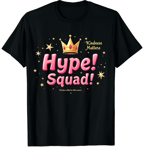 Hype Squad Kindness Matters Graphic Black T-Shirt for Men and Women