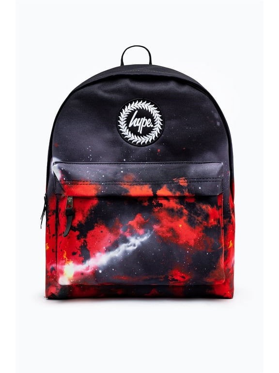 Hype Unisex Black Red Sky Crest Backpack