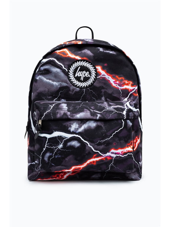 Hype Unisex Black Smokey Storm Outline Crest Backpack