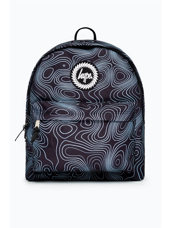Hype Unisex Black Topographic Crest Backpack