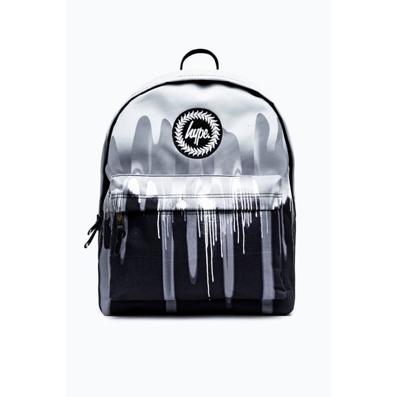 Hype Unisex Mono Gradient Drips Crest Backpack