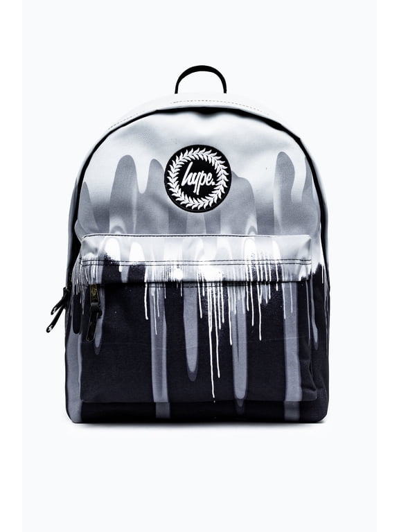 Hype Unisex Mono Gradient Drips Crest Backpack