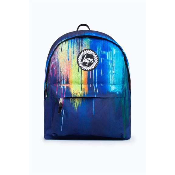 Hype Unisex Navy Watercolour Drips Crest Backpack