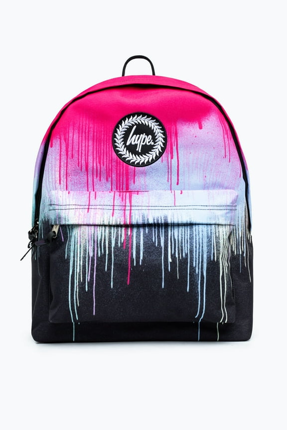 Hype Unisex Pink Drip Crest Backpack