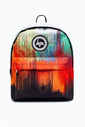 Hype Unisex Red Multi Drip Crest Backpack