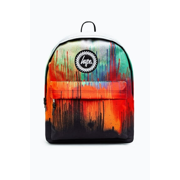Hype Unisex Red Multi Drip Crest Backpack