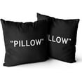 thumbnail image 1 of Hypebeast Room Decor,Off Black Inspired Pillow Quotation Decorative Set of 2 Throw Pillow Cover,Sneakerhead Decor,Square Cushion Case for Home Sofa Couch Decoration 18"×18", 1 of 6