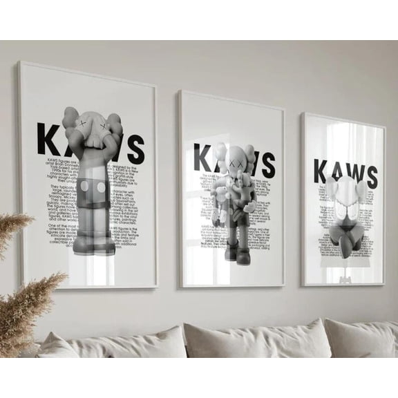 Hypebeast Wall Art Posters Grey Figures less Art Poster Prints Set 3