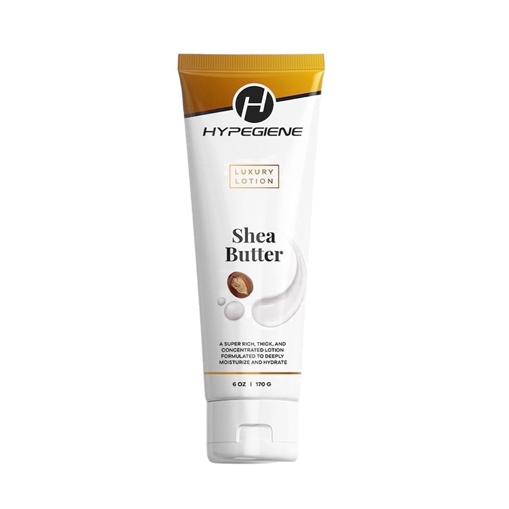 HYPEGIENE Shea Butter Lotion - Deep Hydrating Daily Moisturizer - Non-Greasy Organic Paraben Free Rich Shea Butter Hand Lotion & Vegan Body Lotion For Dry & Sensitive Skin 6 oz