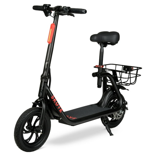 Hyper 36V 250W Skute Commute 12″ Seated Electric Scooter with Basket