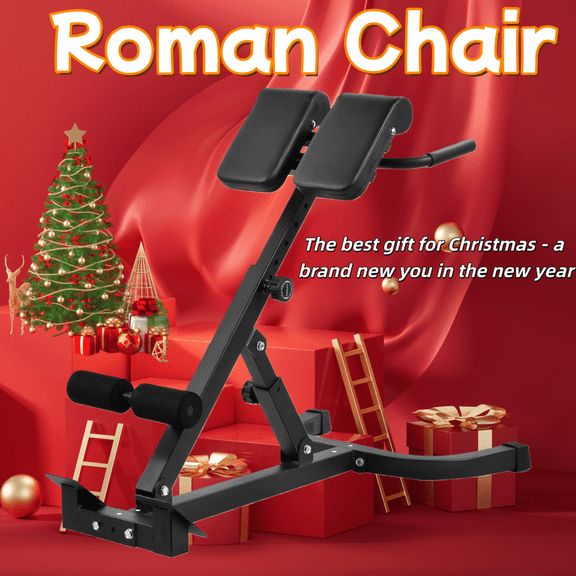 Hyper Back Extension Roman Chair - Back Extension Bench Machine for Glute, Hamstring and Lower Back, Multi-Functional Bench for Full All-in-One Body Workout, Foldable for Home Gym Fitness