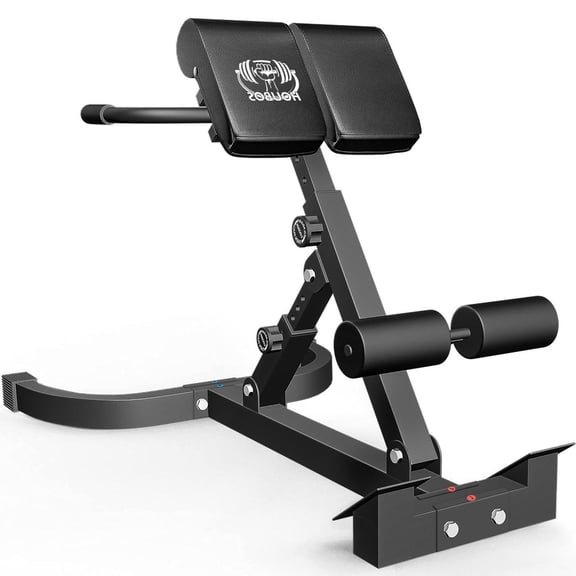 Hyper Back Extension Roman Chair Bench for Glutes Hamstrings Lower Back Workout, Multi-Functional Foldable Home Gym Equipment for Core Strength Training, Black