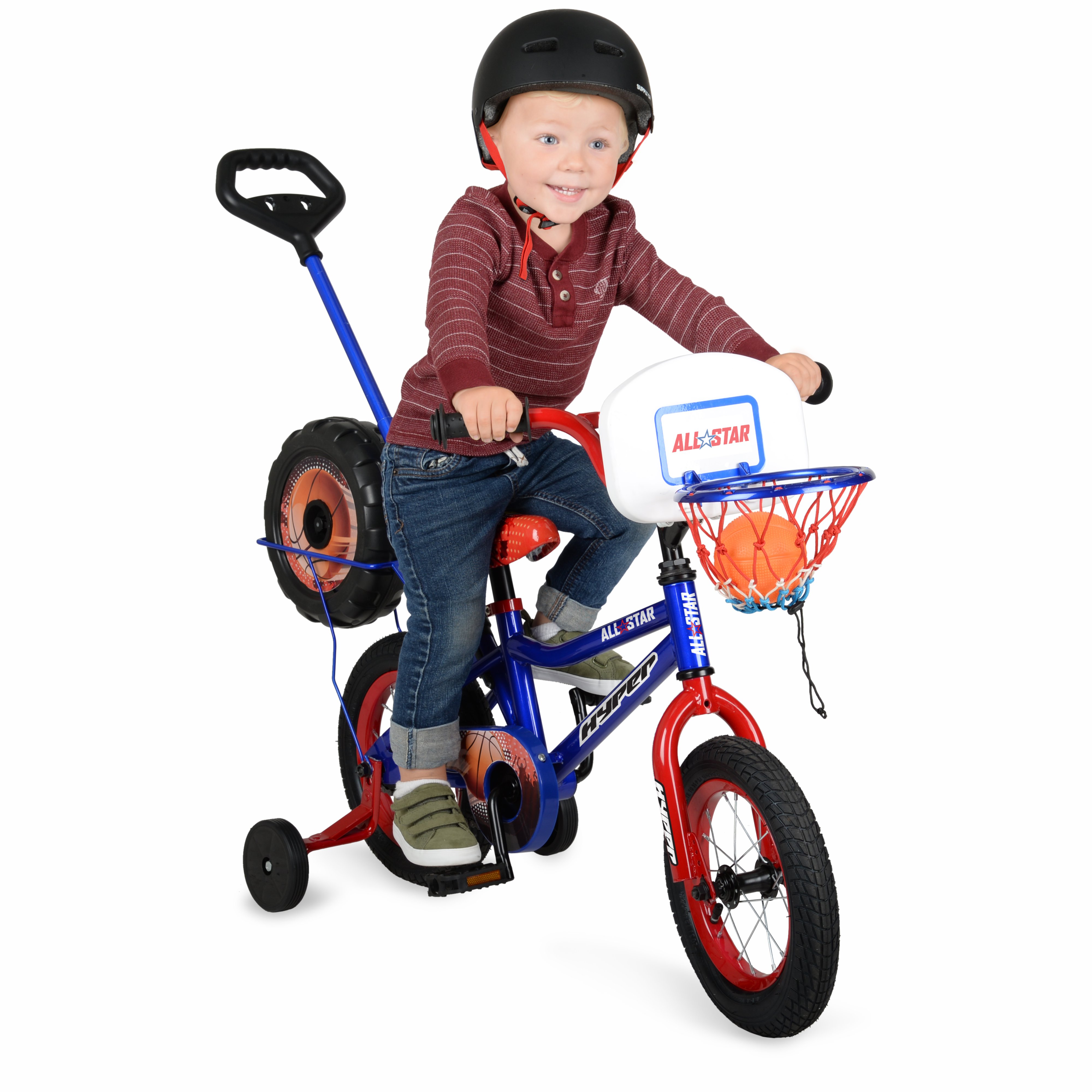 Hyper Bicycles 12" All Star Basketball Bike, with Training Wheels, for Kids Ages 3-5 Years, Basketball Hoop - image 1 of 3