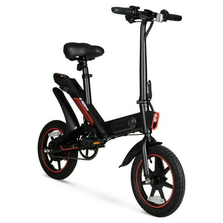 Hyper - Foldable Compact Electric Bike w/ 15 mile Max Operating Range & 15.5 MPH Max Speed - Black