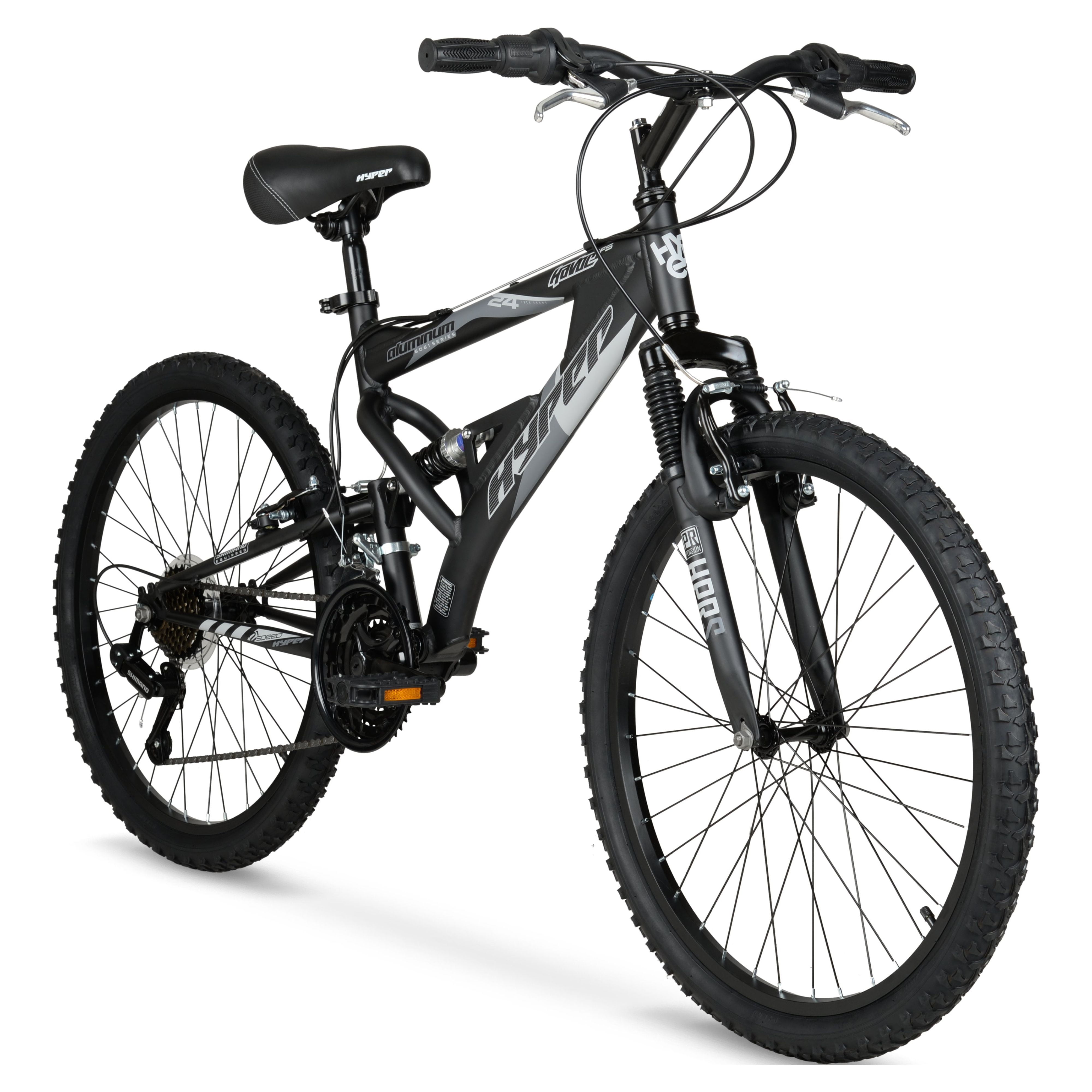 Hyper Bicycles Havoc Mountain Bike 24 Wheels Youth Ages 10 14 Years Old Black