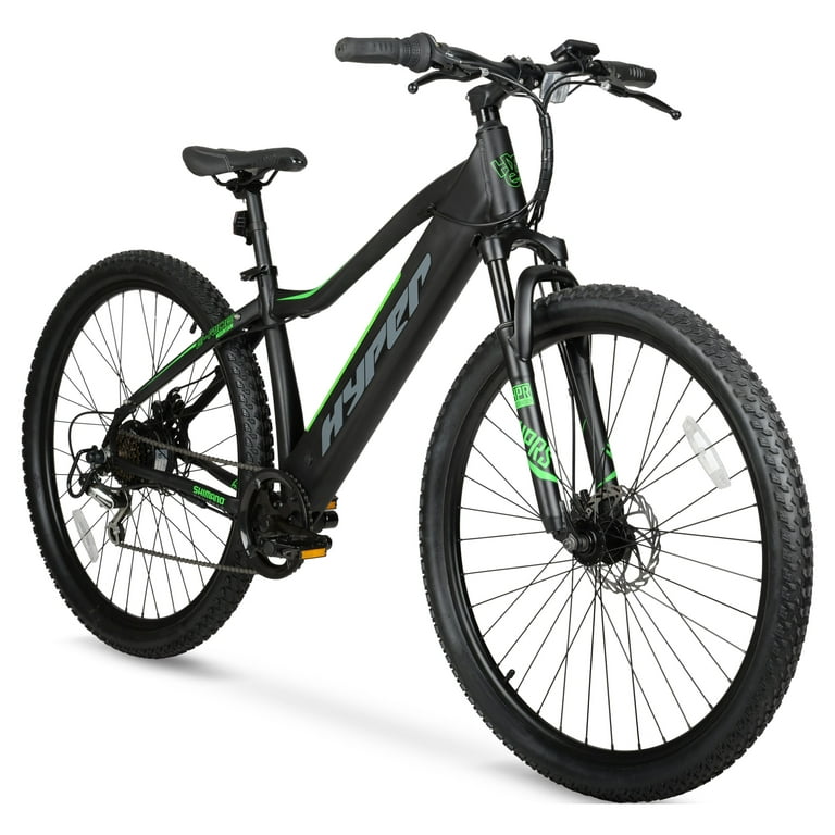 Hyper Bicycles 26 36V Electric Mountain Bike for Adults, Pedal-Assist,  250W E-Bike Motor, Black