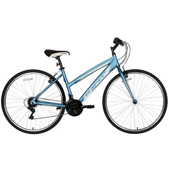 Hyper Bicycles 700c Ladies Spin Fit Hybrid Bike for Adults, Teal and White - Aluminum Frame