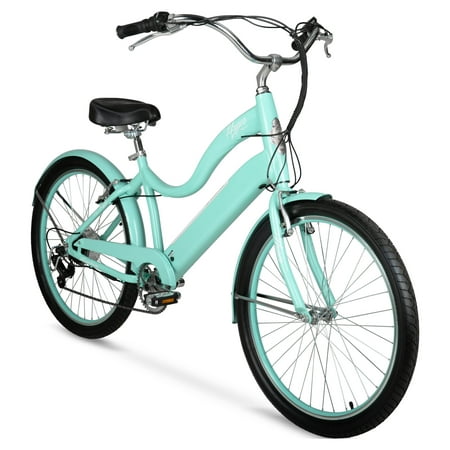Hyper Bicycles E-Ride 26" Ladies 36V Electric Cruiser E-Bike for Adults, Pedal-Assist, 250W Motor, Turquoise