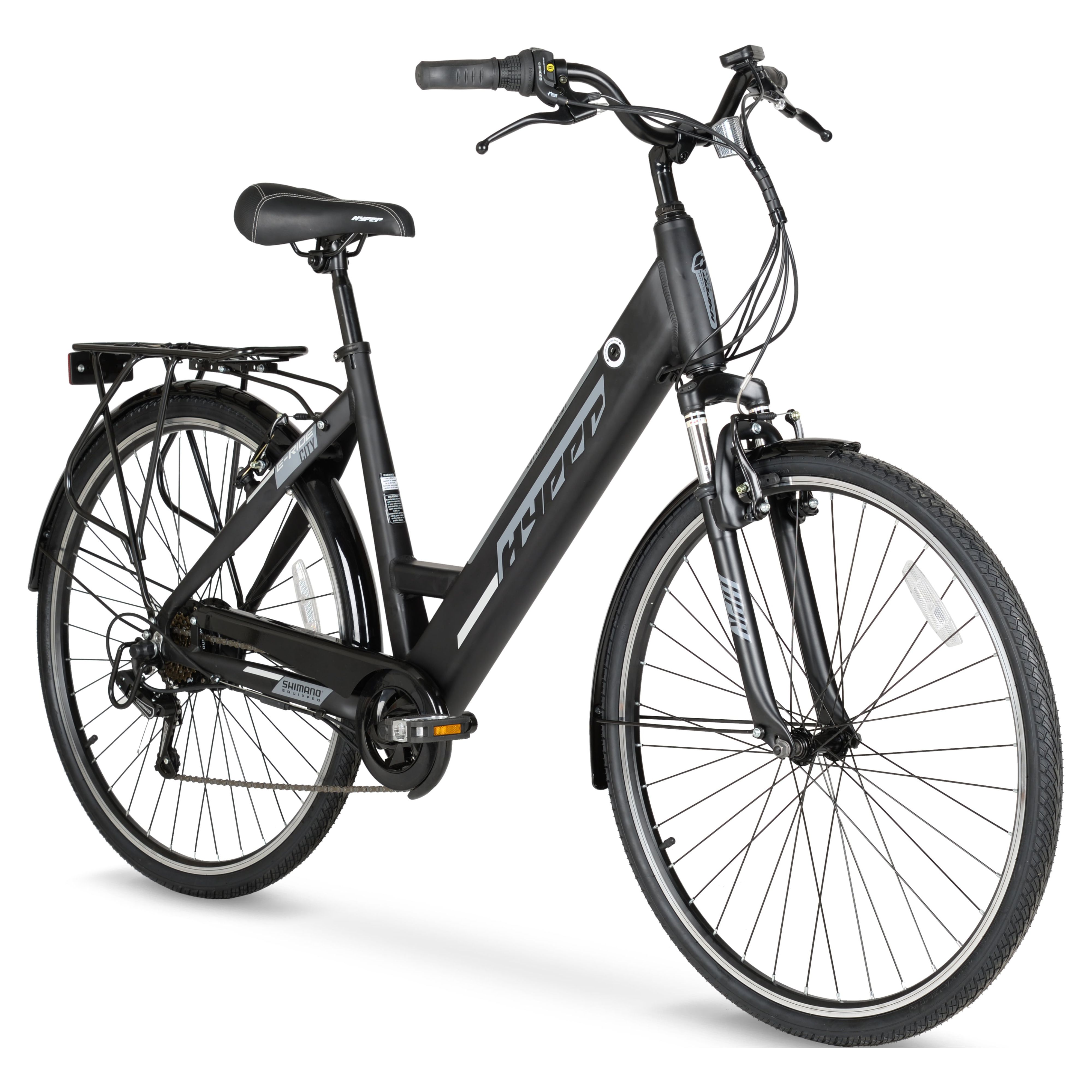 Hyper Bicycles E-Ride 700C 36V Electric Commuter E-Bike for Adults, Pedal-Assist, 250W Motor, Black - image 1 of 17