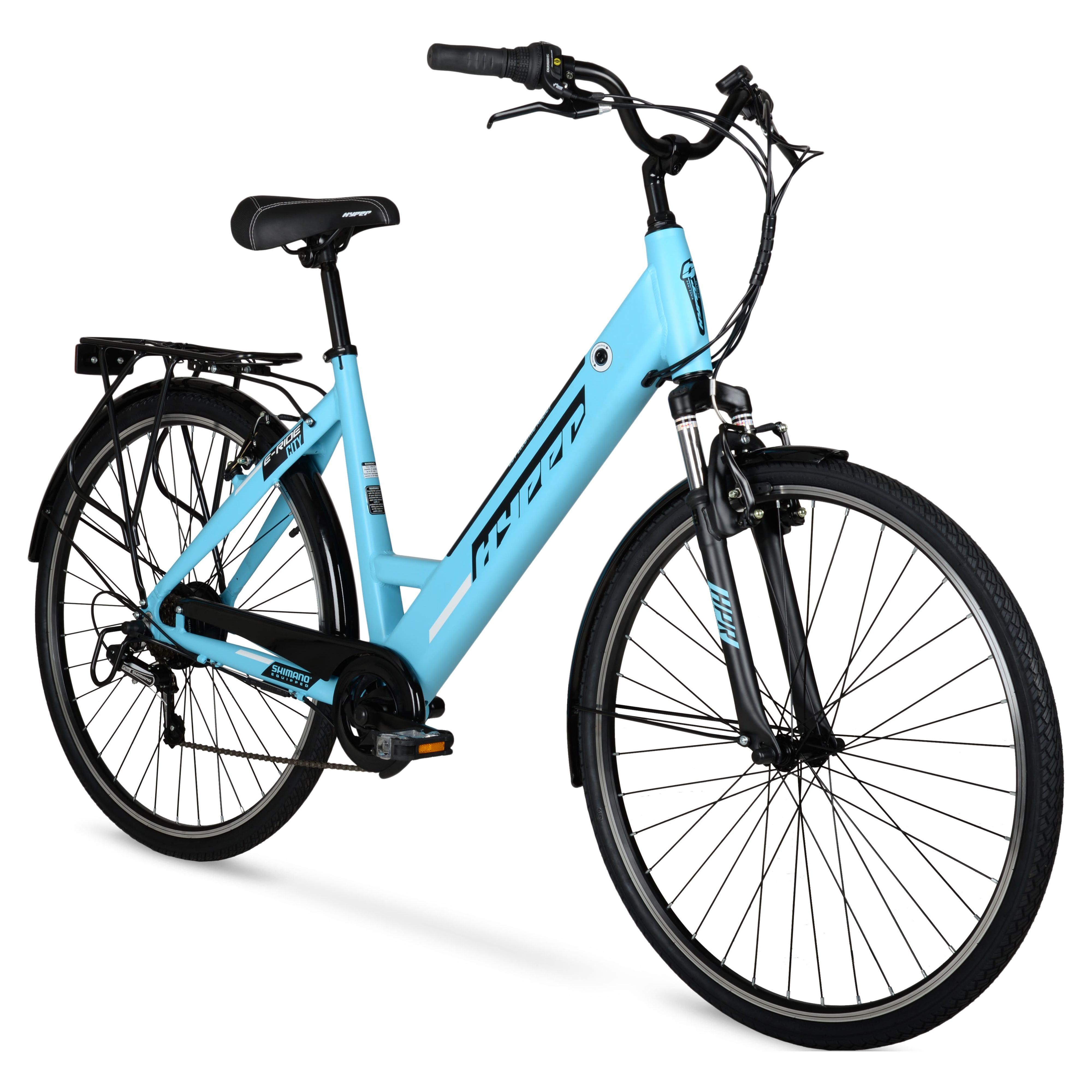 Hyper Bicycles E-Ride 700C 36V Electric Commuter E-Bike for Adults, Pedal-Assist, 250W Motor, Blue - image 1 of 18