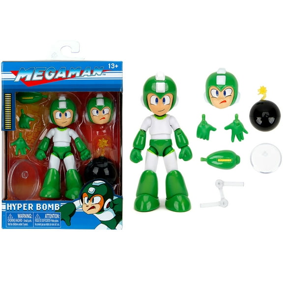Hyper Bomb 4.5" Moveable Figure with Accessories and Alternate Head and Hands "Mega Man" (1987) Video Game Model by Jada