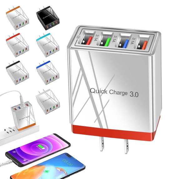 Hyper Charge Pro Charger, 2025 New 4-Port Quick Charge 3.0 Hub with Temp Control & Fast Charging, Charge All Your Devices 4X Faster for Android and iPhone