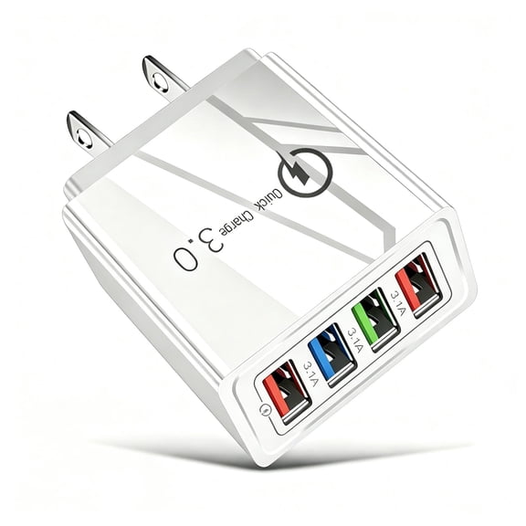 Hyper Charge Pro Charger, 4-Port Quick Charge 3.0 Hub with Temp Control & Fast Charging, USB Plug Fast Charging