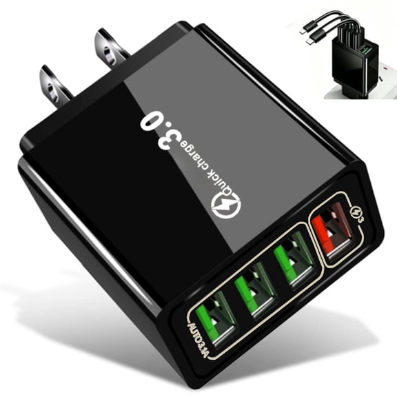 Hyper Charge Pro Charger – 4-Port Quick Charge 3.0 USB Hub with Temp Control, Fast Charging Adapter for Multiple Devices, Smart Energy Management