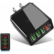 Hyper Charge Pro, Hyper Charge Pro Charger   4-Port Quick Charge 3.0 Hub with Smart Power Detection, Hyper Charge Pro Charger for Android and iPhone, Fast Charging 1PCS Black