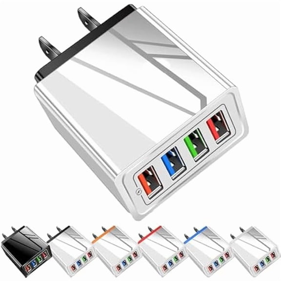 Hyper Charge Pro, Hyper Charge Pro Charger, 4-Port Quick Charge 3.0 Hub with Temp Control & Fast Charging, Charge All Your Devices 4X Faster for Android and iPhone (F)