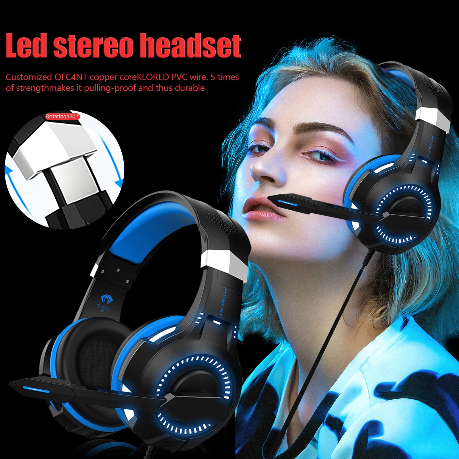 Hyper Cluster Gaming Headset Voice Changer Earbud Headphone with
