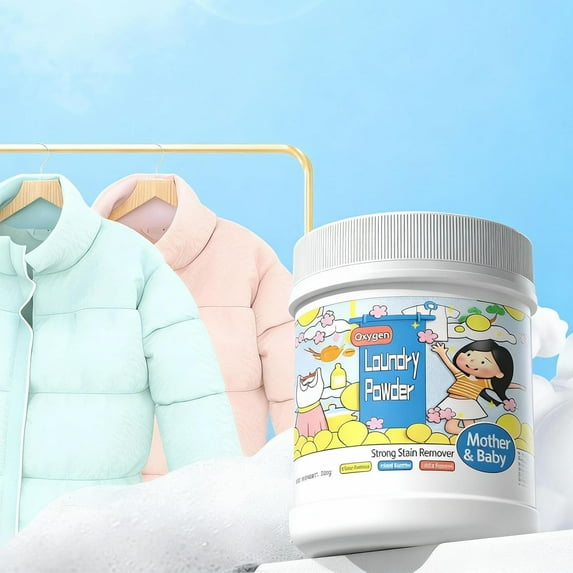 Hyper Concentrated Strong Stain Remover Powder for Clothes 500g,Natural Oxygen-based Laundry Booster and Stain Remover,Lifts Tough Stains,Color-Safe,Chlorine-Free Formula,Safe For Fabrics