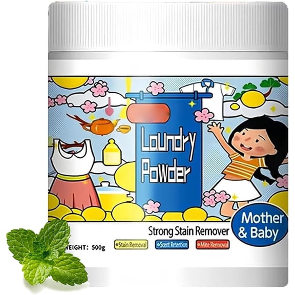 Hyper Concentrated Strong Stain Remover Powder, Oxygen Laundry Powder, 500g Hyper Concentrated Laundry Detergent, Formula Safe on Everyday Fabrics Removes