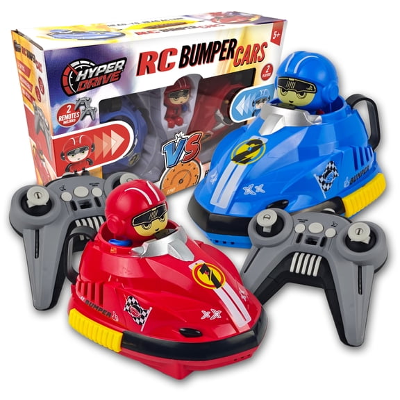 Hyper Drive RC Bumper Car Set 2-Player Crash & Race Toy with Lights, Sounds & Rechargeable Battery