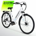 thumbnail image 1 of Hyper Bicycles 36V 700C Electric E-Bike, Adult Ages 14+, 250W Mid-Drive Motor, Matte White, 1 of 16