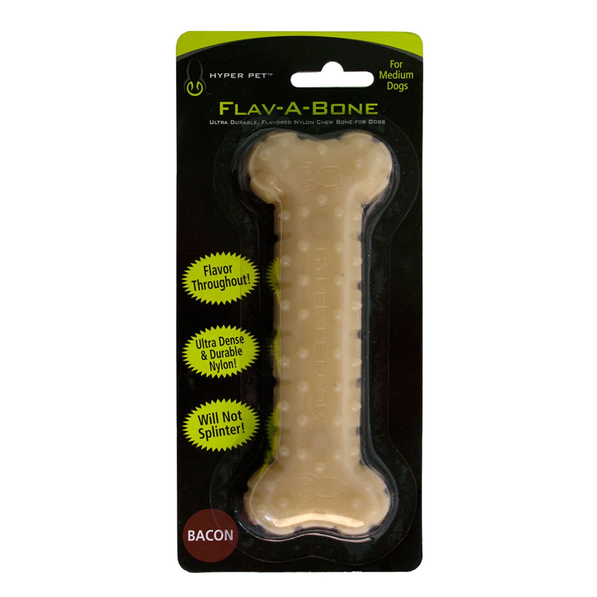 Flacony tough dog toys for aggressive chewers large breed, bacon flavor dog  chew bones, dog chew toys for medium and large dogs (oran
