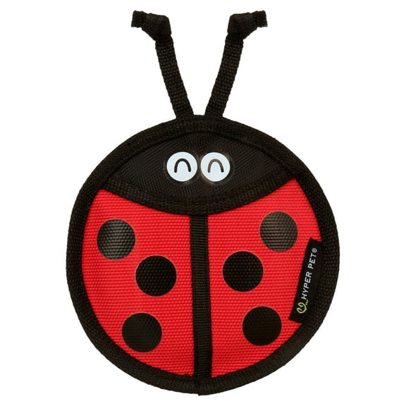 Hyper Pet Fire Hose Flyers Lady Bug Plush Squeaky Dog Toy with Squeaker, Lady Bug
