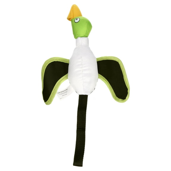Hyper Pet Flying Fabric Green Duck Bungy Neck Slingshot Interactive Dog Toy, Mini Duck