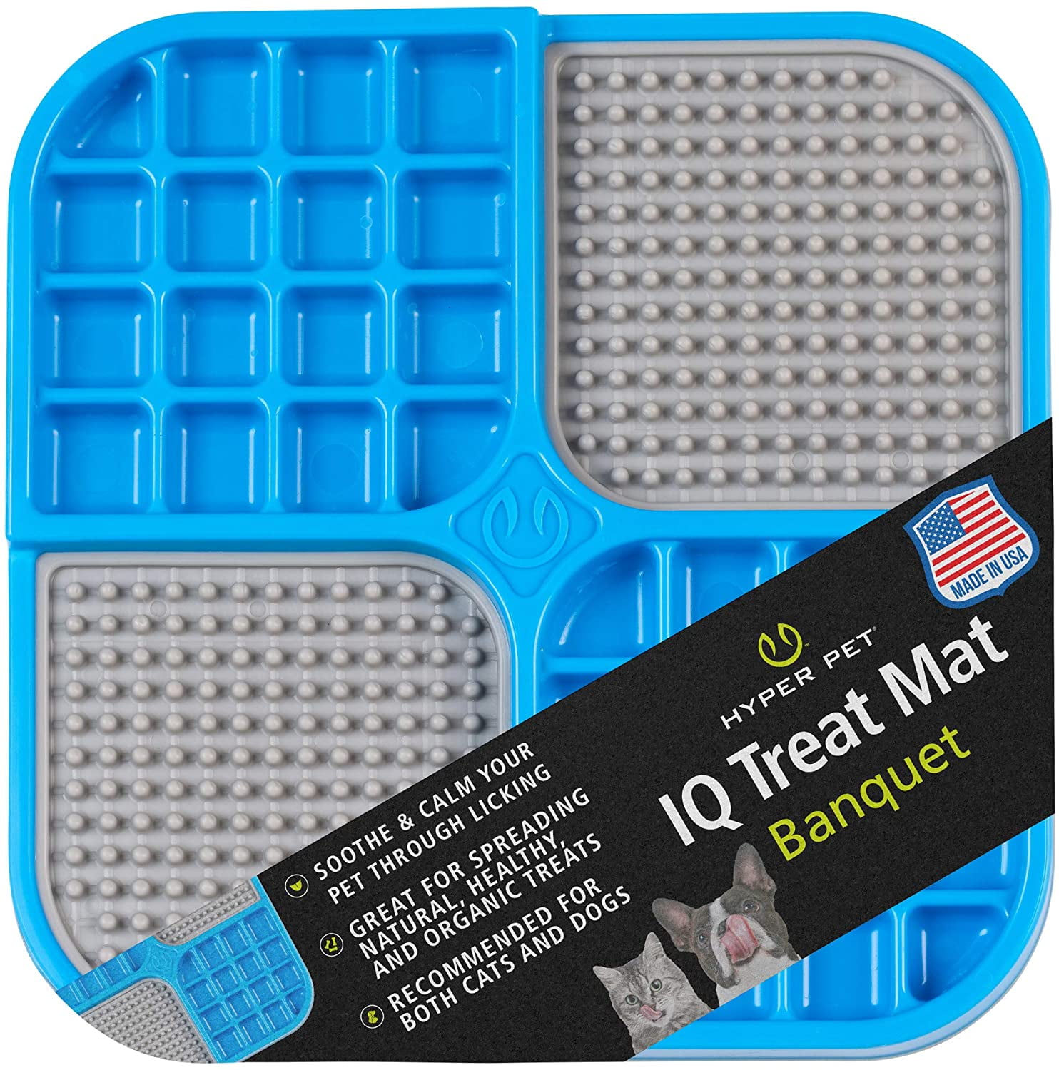 Hyper Pet IQ Treat lick mat for Dogs, Dog Slow Feeder & Cat lick mats , Great Alternative to