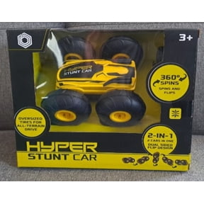 Hyper RC Stunt Car 360 Spin & Flip Remote Control Toy Vehicle with Oversized All-Terrain Tires, Yellow/Black