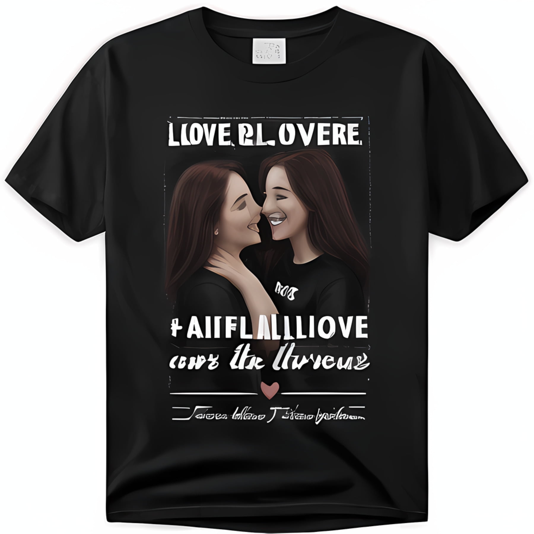 Love is in the Air Black  Pure Cotton Shirt