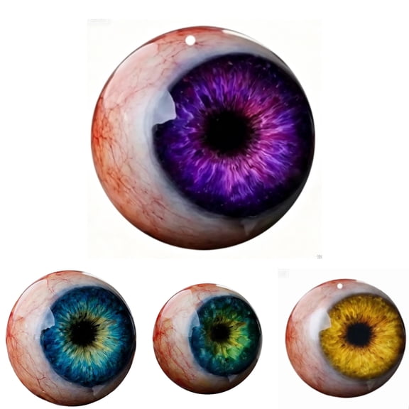 Hyper-Realistic Monster Eye Decor, Scary Realistic Eyeball Ornament, Creepy Gothic Horror Figurine for Desk Bookshelf, Unique for Horror Fans Dark Fantasy Collectible(Height 2.4 or 3.5 inches)