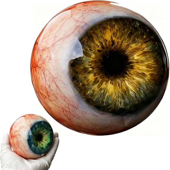 Hyper-Realistic Monster Eye Decor, Scary Realistic Eyeball Ornament, Halloween Gothic Horror Figurine, Dark Fantasy Collectible for Desk Bookshelf, Unique Spooky Gift for Horror Fans
