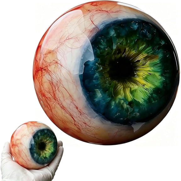 Hyper-Realistic Monster Eye Decor, Scary Realistic Eyeball Ornament, Halloween Gothic Horror Figurine, Dark Fantasy Collectible for Desk Bookshelf, Unique Spooky Gift for Horror Fans
